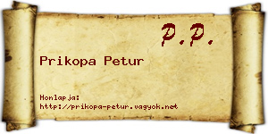 Prikopa Petur névjegykártya